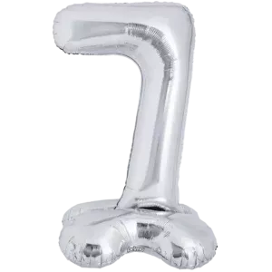 Prima 40 inch Silver Standing Number 7 Foil Balloon