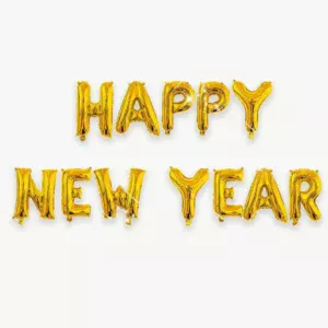 Party Deco 16 inch Happy New Year Gold Banner Foil Balloon