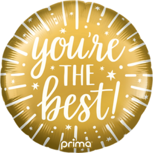 Prima 18 inch Round You're the Best Gold Foil Balloon