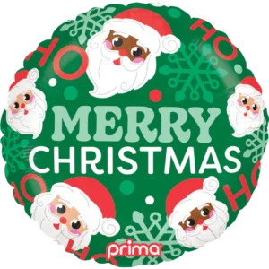 Prima 18 inch Round HoHo Happy Santa Foil Balloon