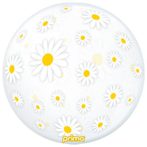 20 inch White Daisies Sphere Balloon