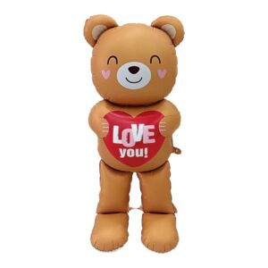 60 inch Brown Love You Standing Bear Sitting Foil Balloon