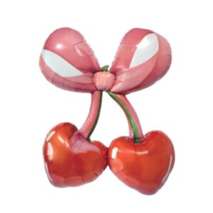 98x107cm Cherry Bow Foil Balloon