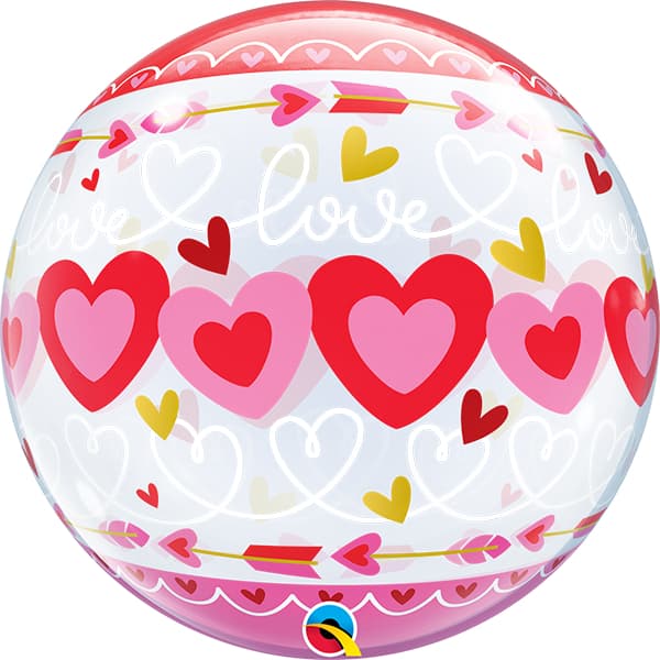 Qualatex 22 Inch Love Connected Hearts Deco Bubble