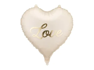 Party Deco 18 inch Cream Love Heart Foil Balloon