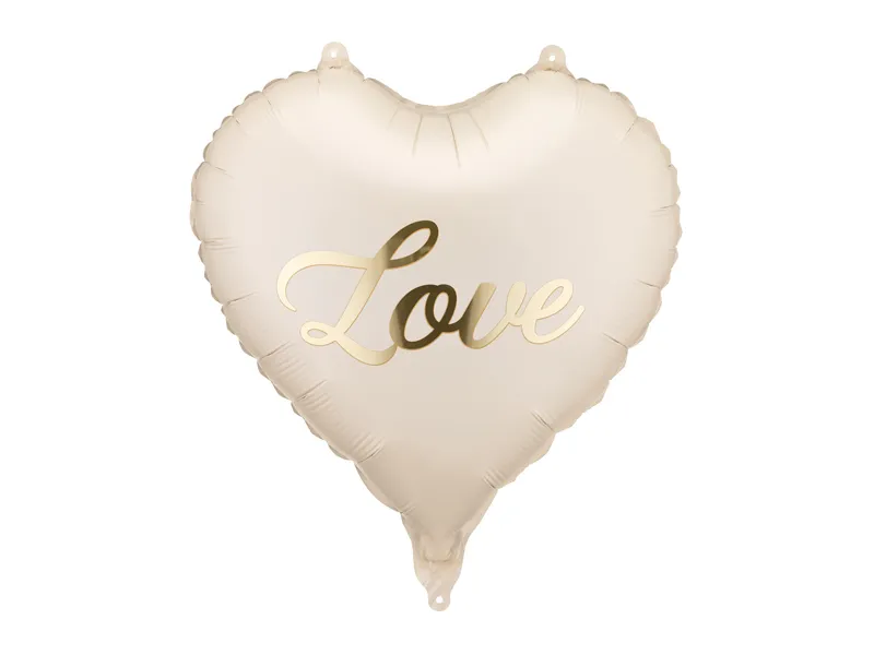 Party Deco 18 inch Cream Love Heart Foil Balloon