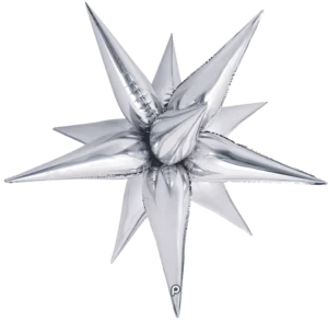 Prima 26 inch Silver Starburst Foil Balloon