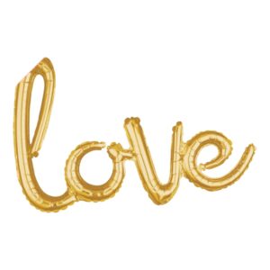 Anagram 31 inch Love Gold Script Foil Balloon