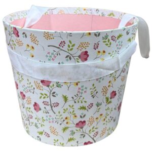 Vintage Ivory White Pink Flowers 16cm Floral Pot