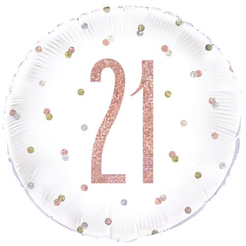 Unique 18 inch 21st Birthday Glitz Rose Gold Foil Balloon