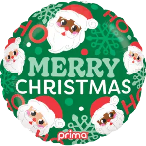 Prima 18 inch Round HoHo Happy Santa Foil Balloon