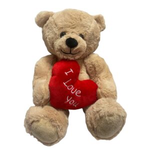 10 inch Brown Sitting Bear with I LOVE YOU Red Heart