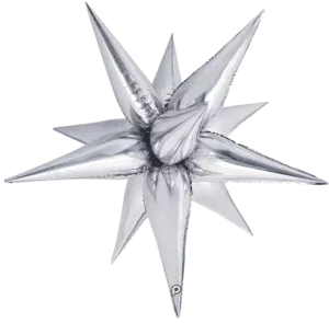 Prima 26 inch Silver Starburst Foil Balloon