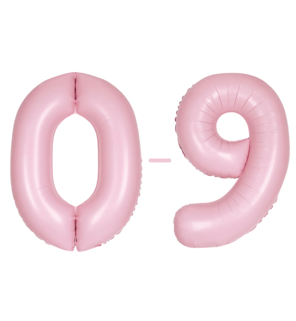 Unique 34 inch Matte Lovely Pink Foil Number Balloons Set – 0 to 9 (10-Pack)