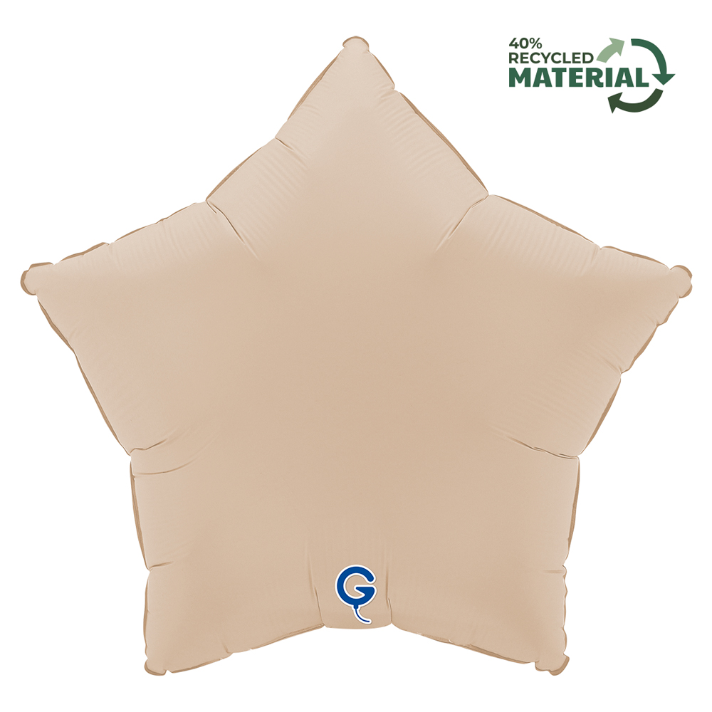Grabo 18 inch Soft Matte Cappuccino Star Foil Balloon