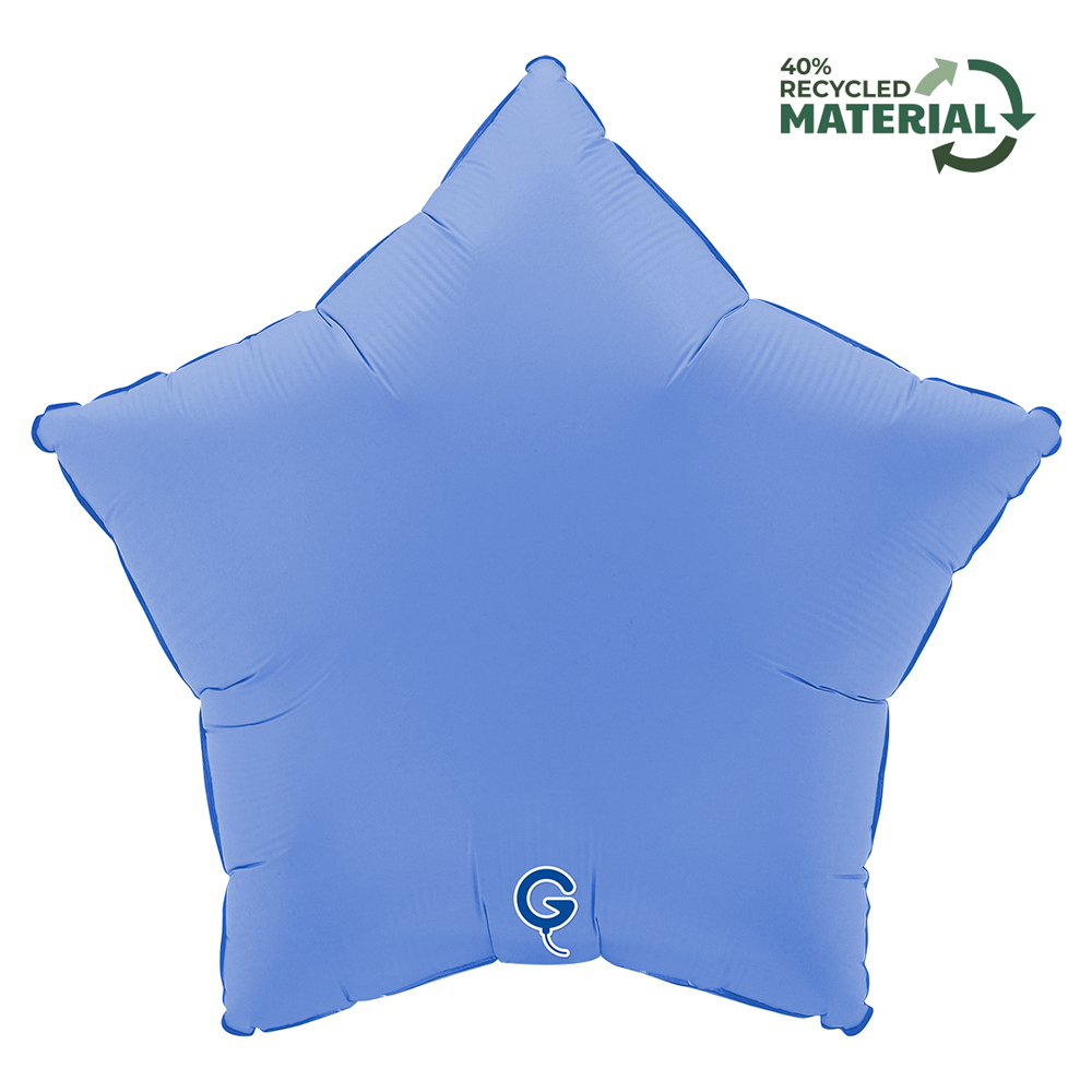 Grabo 18 inch Soft Matte Lotus Blue Star Foil Balloon