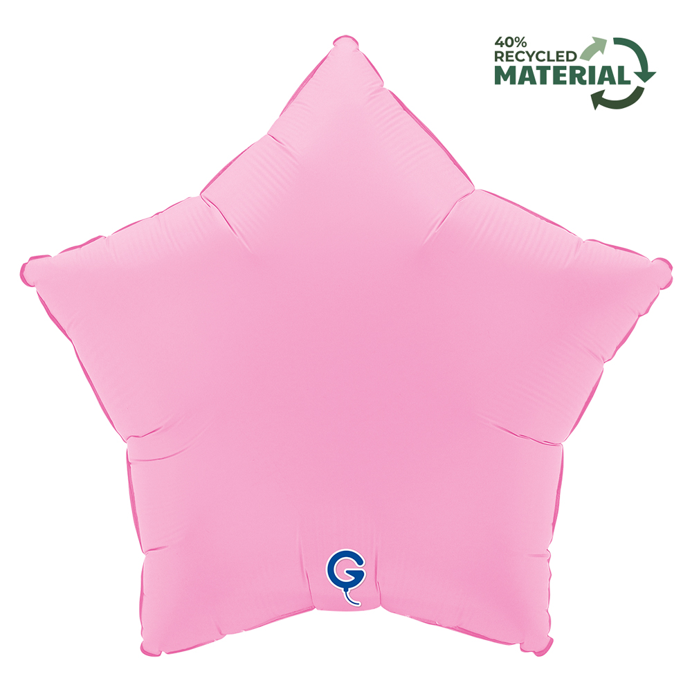 Grabo 18 inch Soft Matte Sakura Pink Star Foil Balloon