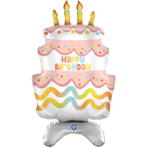 Grabo 29 inch Birthday Cake Standup Foil Balloon