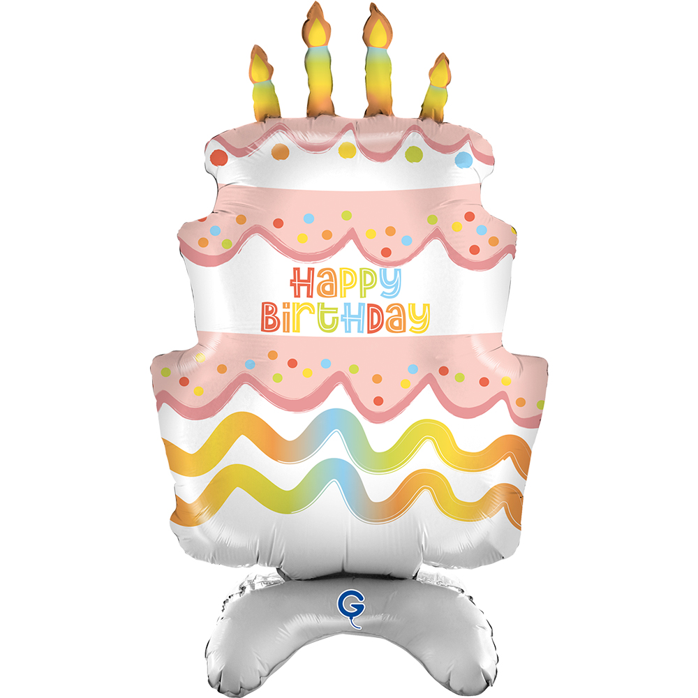 Grabo 29 inch Birthday Cake Standup Foil Balloon