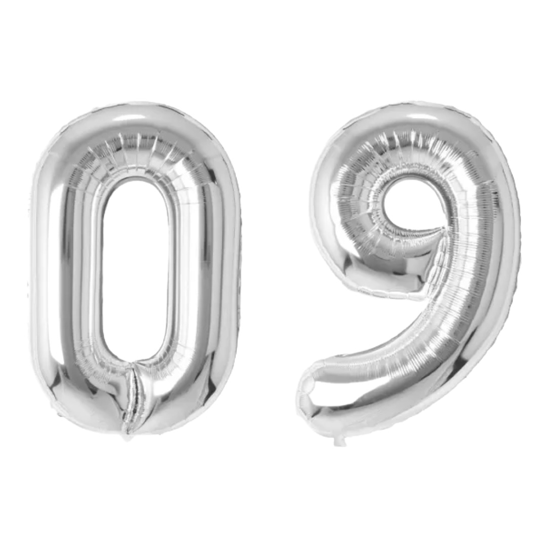 40 inch Silver Foil Number Balloons