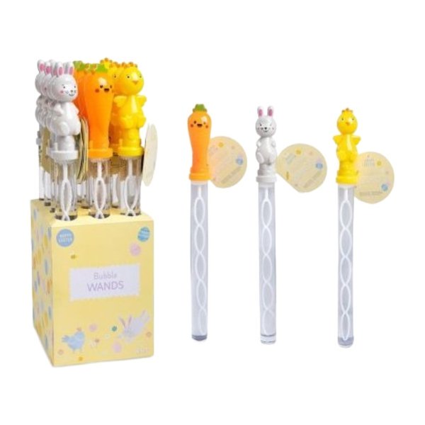 Easter Bubble Wands Bunny Chick Carrot (3 Assorted)