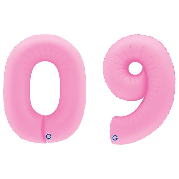 Grabo 40 inch Soft Matte Sakura Pink Foil Number Balloons