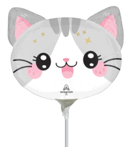 Anagram 14 inch Kawaii Kitty Head Mini Foil Balloon