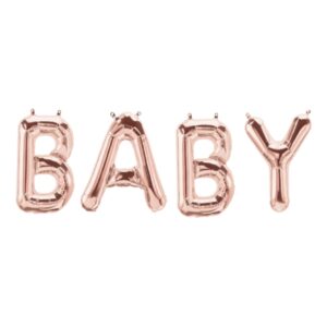 Eurowrap 14 inch Baby Rose Gold Foil Balloon Banner Pack