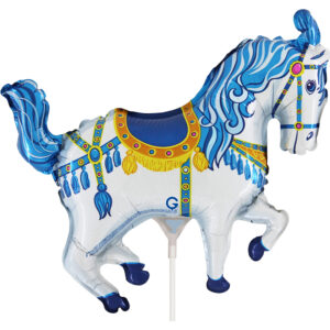 Grabo 14 inch Circus Horse Blue Mini Foil Balloon