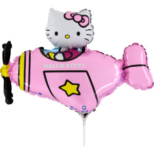 Grabo 14 inch Hello Kitty Airplane Pink Mini Foil Balloon