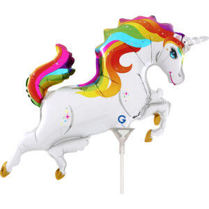 Grabo 14 inch Rainbow Unicorn Body Mini Foil Balloon (Air Filled)