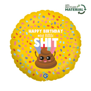 Grabo 18 inch Happy Birthday My Little Shit Foil Balloon