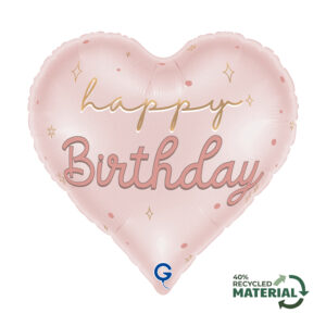 Grabo 18 inch Pink Happy Birthday Heart Foil Balloon