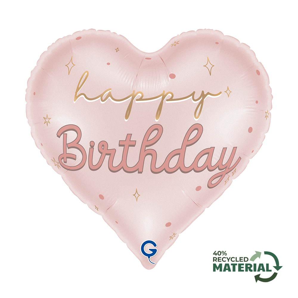 Grabo 18 inch Pink Happy Birthday Heart Foil Balloon