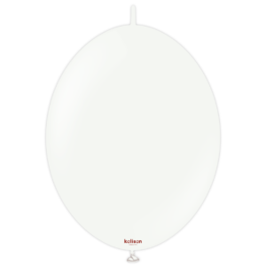 Kalisan 12 inch Standard White K-Link Latex Balloons