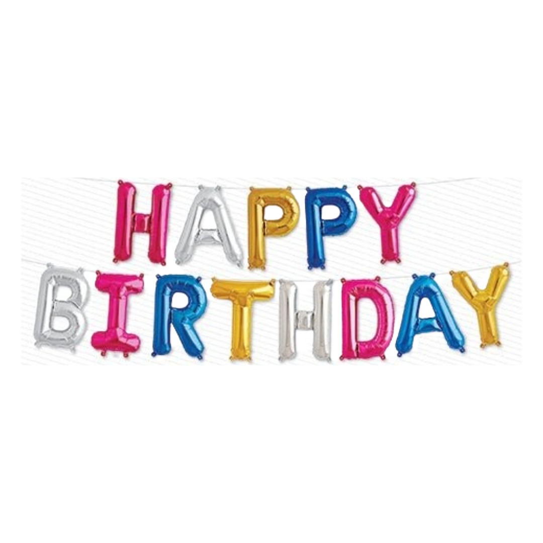 North Star 16 inch 16 inch Happy Birthday Kit Foil Balloon