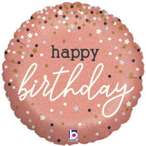 Grabo 18 inch Birthday Confetti Rose Gold Foil Balloon