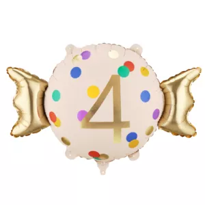 Party Deco 24 inch Age 4 Candy Shape Foil Balloon