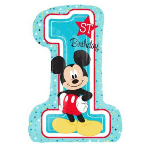 Anagram 28 inch Mickey Mouse 1st Birthday Supershape Foil Balloon