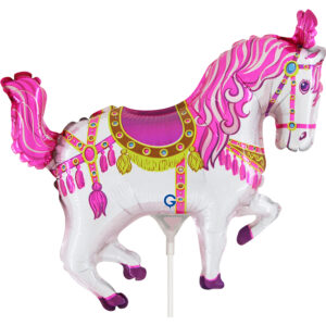 Grabo 14 inch Circus Horse Fuxia Mini Foil Balloon