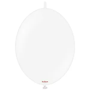 Kalisan 12 inch Standard White K-Link Latex Balloons