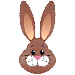 Oaktree 35 inch Brown Cute Rabbit Bunny Head Foil Balloon (unpackaged)