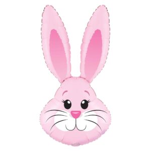 Oaktree 35 inch Pink Cute Rabbit Bunny Head Foil Balloon (unpackaged)