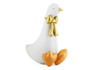 Party Deco 41 inch White Goose with Bow Foil Balloon