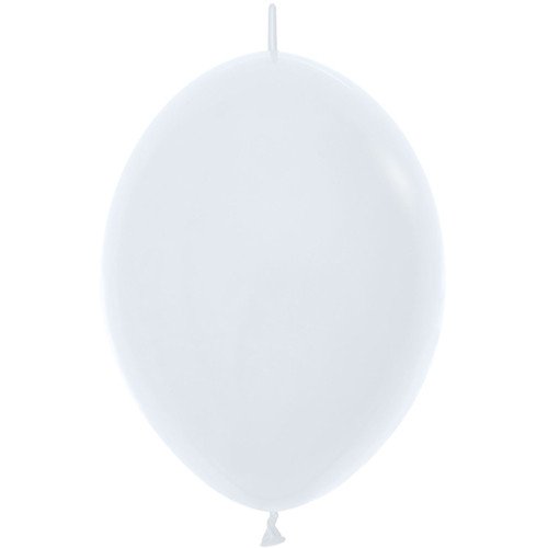 Sempertex 6 inch Fashion White Link-O-Loon Latex Balloons