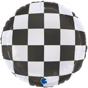 18 inch Checkerboard Round Foil Balloon