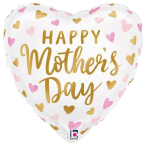 18 inch Happy Mother's Day Hearts Satin Foil Balloon