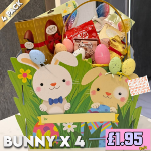 Easter Bunny Box Basket 43x33cm with Stickers Pack of 4
