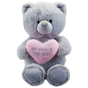 36cm My Mum is The Best Grey Cuddly Bear Plush