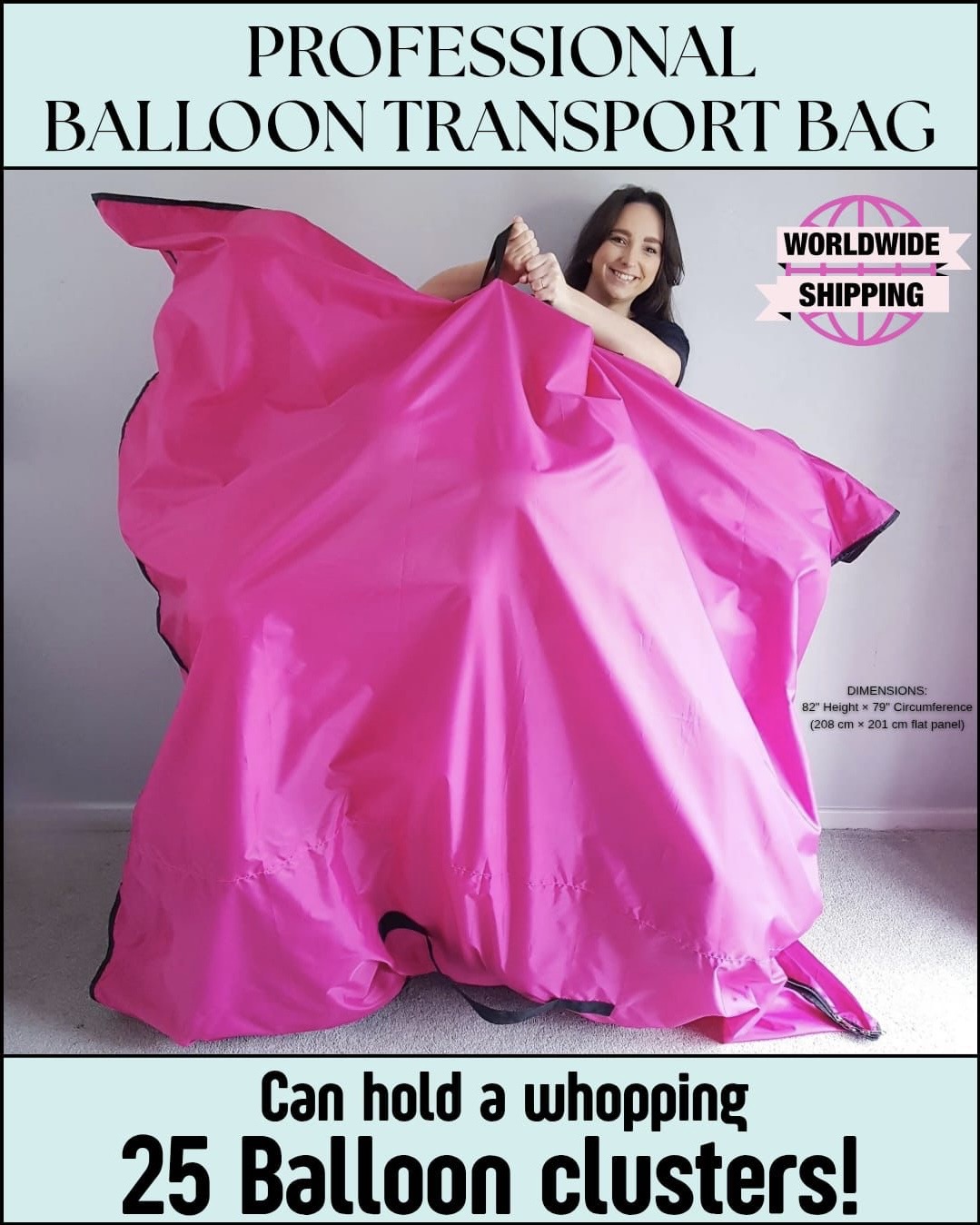 B4U Exclusive Heavy Duty 82x79 inch Waterproof Professional Balloon Transport Bag - Image 7